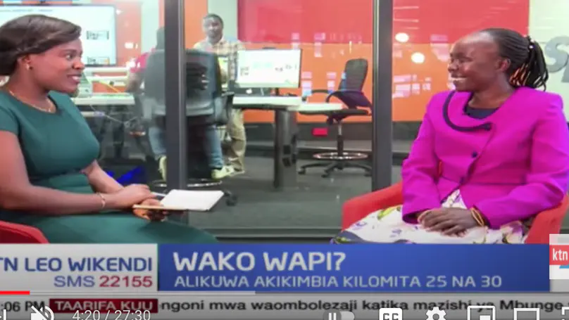 New Interview with Tegla Loroupe on KTN, Kenya Television News
